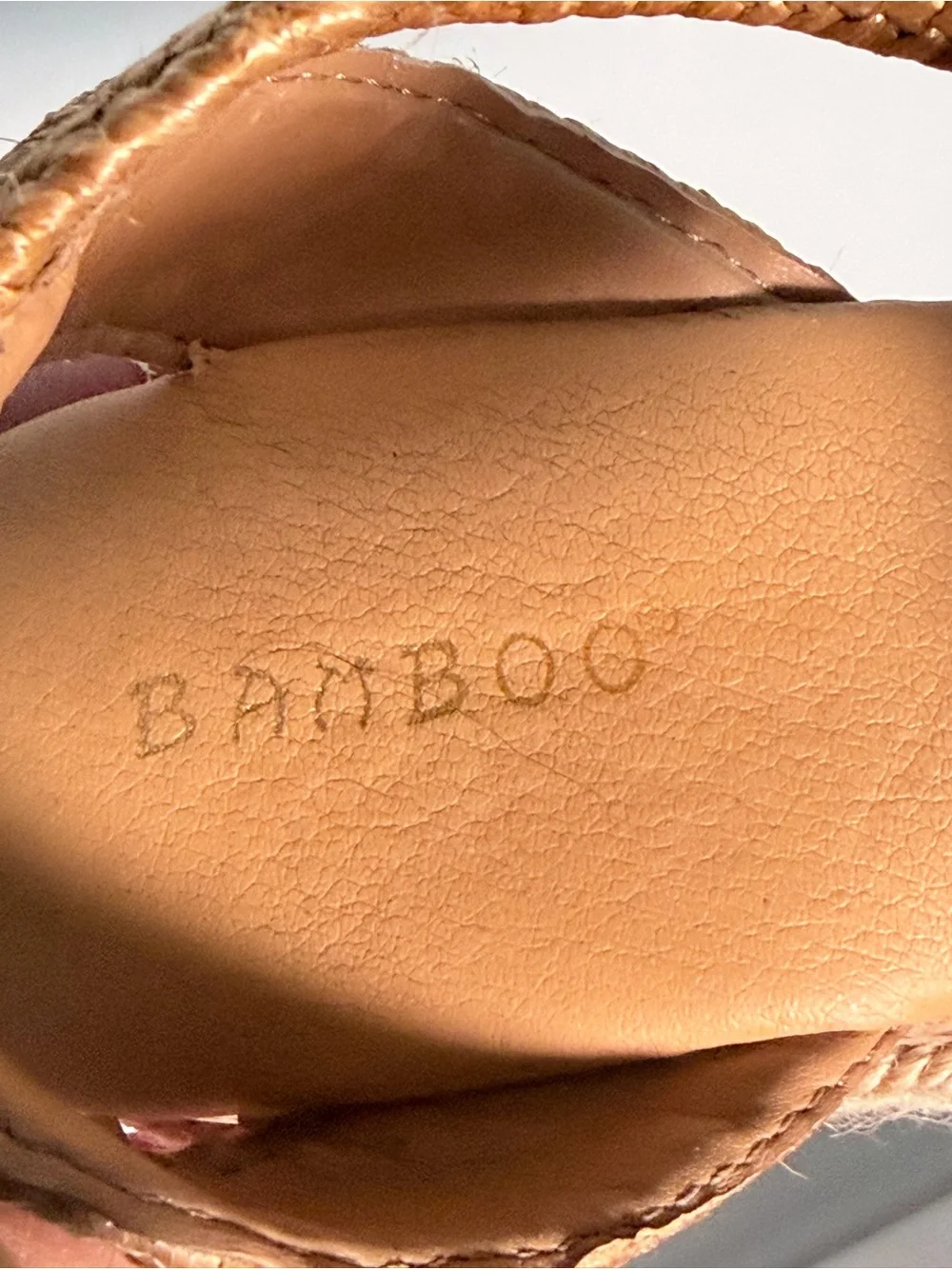 BAMBOO Braided Strap Espadrille Platform Sandals - Tan